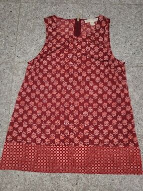 Michael Kors Red Floral Sleeveless Dress
